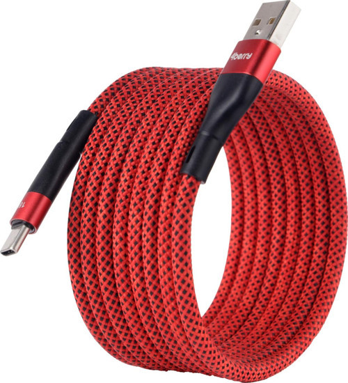 BMUC-02 Kirmizi Manyetik USB-A-C Kablo – 1.5 m, Süper Hızlı Şarj