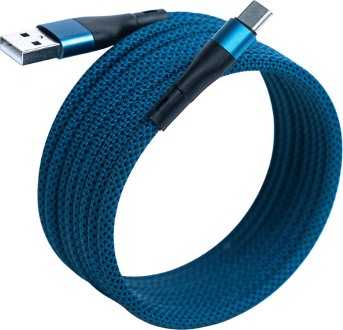 BMUC-02 Mavi Manyetik USB-A-C Kablo – 1.5 m, Süper Hızlı Şarj