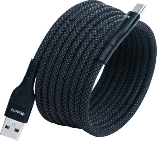 BMUC-02 Siyah Manyetik USB-A-C Kablo – 1.5 m, Süper Hızlı Şarj