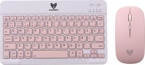 KM-33 Wireless Bluetooth Kablosuz Klavye Mouse Set Pembe