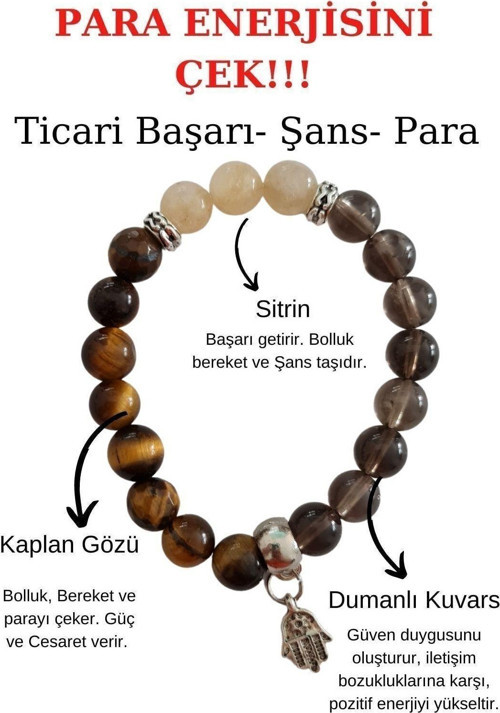 Para Bereket Ve Zenginlik Doğal Taş Tılsım Bilekliği, Doğal Taş Bileklik