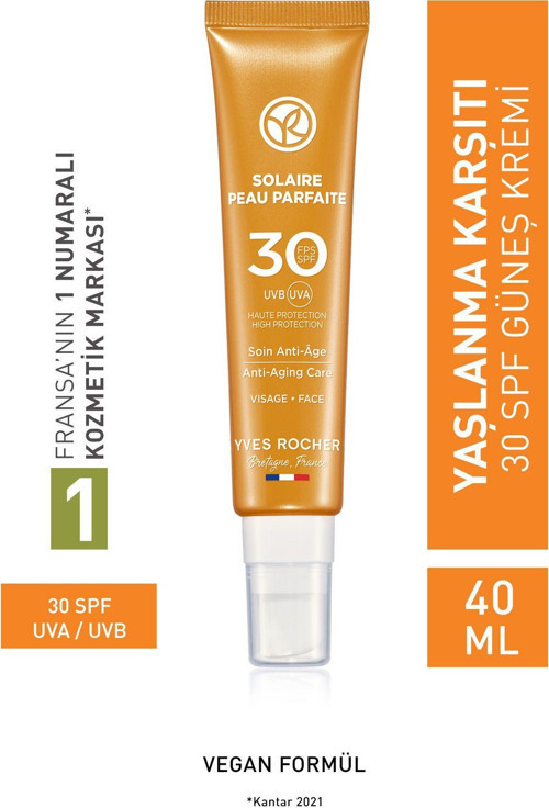 Spf 30 Fotoyaşlanma Ve Leke Karşıtı Güneş Koruyucu Yüz Kremi/Solaire Peau Parfaite-40 Ml