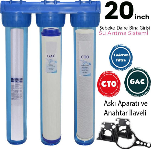 20 İnç Bina - Daire- Şebeke Girişi Su Arıtma Filtre Seti En İyi