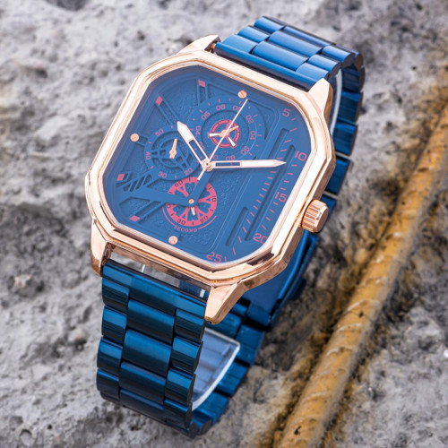 Lacivert Renk Rose Gold Muhteşem Uyumu Spor Çelik Erkek Kol Saati ST-304291