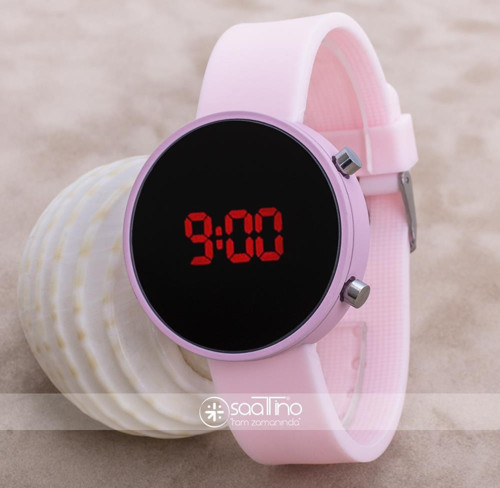 Led Watch Toz Pembe Dijital Bayan Yetişkin Kız Çocuk Kol Silikon Saat ST-303633