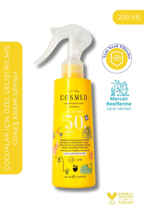 Çocuk Güneş Koruyucu Sprey Losyon SPF50/SUN ESSENTIALS KIDS SPF50+ 200 ML
