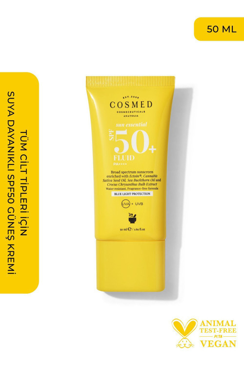 Tüm Cilt Tipleri İçin Suya Dayanıklı SPF50+ Güneş Kremi/SUN ESSENTIALS FLUID SPF50+