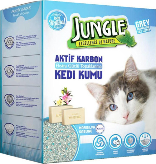 Aktif Karbonlu Kedi Kumu Marsilya Sabunlu 6 Litre 5,1 Kg