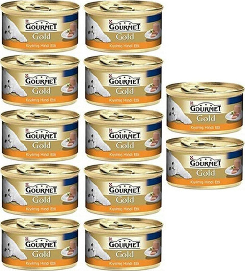 Gold Kıyılmış Hindili Yaş Kedi Maması 85grx12 adet