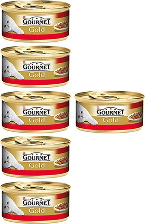 Gold Parça Etli ve Soslu Sığır Etli Yaş Kedi Maması 85Gr 6AL 5ÖdeCNDST0510GGPESS