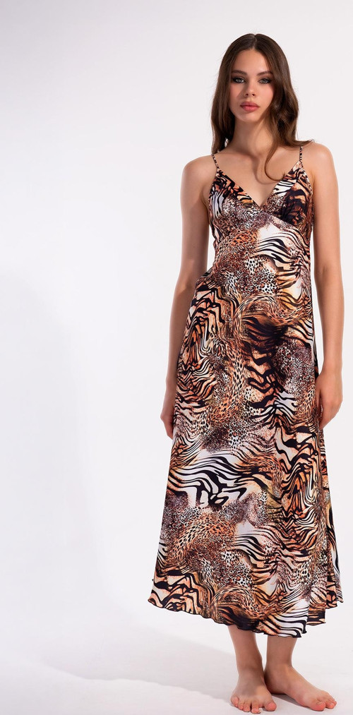 İpek Dokulu Lüks Saten Uzun Gecelik – Ayarlanabilir Askılı, Dantel Detaylı, Kutulu ve Çeyizlik
