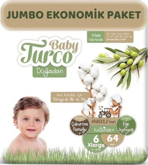 Doğadan Bebek Bezi 6 Beden 16-25 Kg 64 Adet