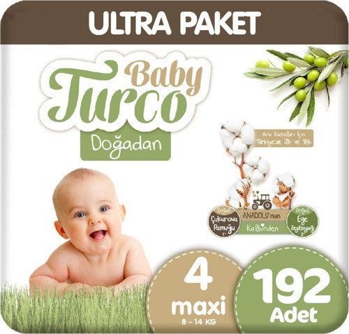 Doğadan Ultra Paket 4 Beden Bebek Bezi 96x2 192 Adet