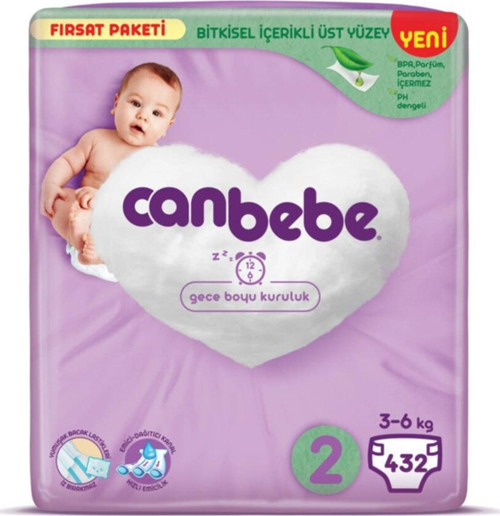 2 Beden Bebek Bezi 3-6kg Fırsat Paketi 432 Adet
