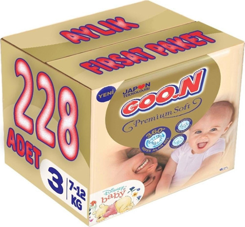 Premium Soft Bebek Bezi Beden:3 7-12kg Midi 228 Adet Aylık Fırsat Pk