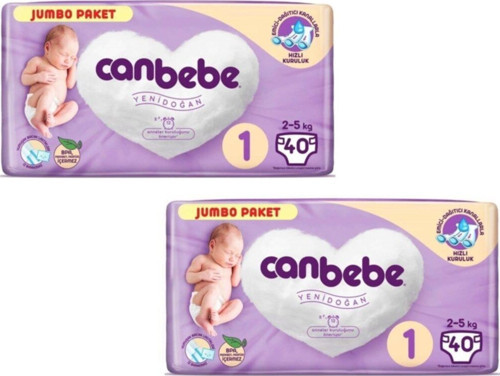 Bebek Bezi 1 Beden Yenidoğan 2-5 Kg Jumbo Paket 40 Lı (2 Adet)