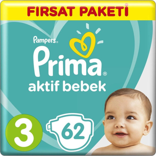 Bebek Bezi 3 Beden-numara Midi 6-10 Kg 62 Adet