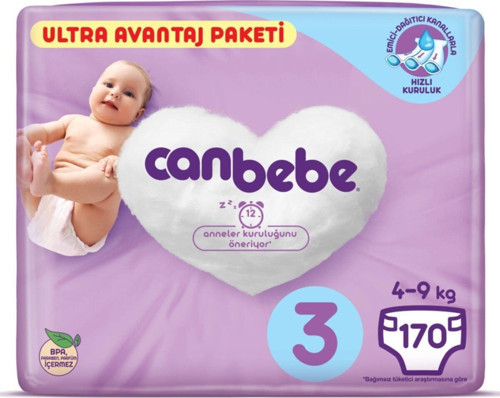 Bebek Bezi 3 Beden Midi Ultra Avantaj Paket 170 Li