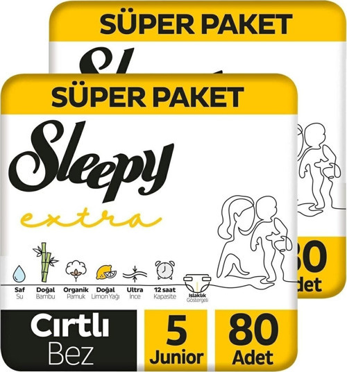 Extra Avantajlı Bebek Bezi 5 Numara Junior 80 Li 2 Adet