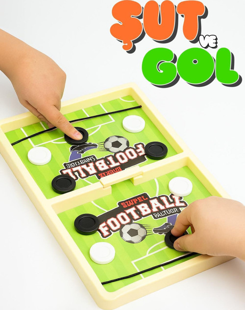 Lastik Fırlatmalı Futbol Şut ve Gol Hızlı Sapan Masa Futbol Oyunu Çocuk Odaklanma Zeka Kutu Oyunu