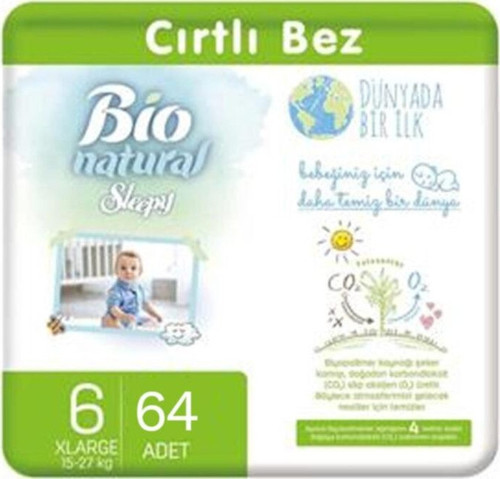 Bio Natural Bebek Bezi 6 Numara 64 Adet
