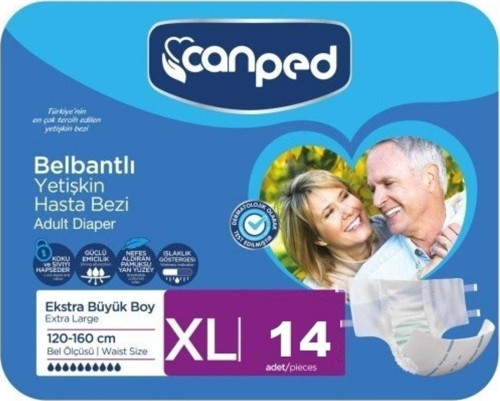 Belbantlı Tekstil Yüzeyli Hasta Bezi Ekstra Büyük Boy (xl) 120-160 Cm - 14 Adet