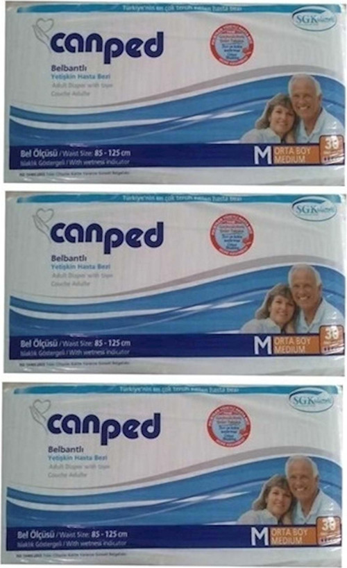 Hasta Bezi Polietilenli Bel Bantlı Orta Boy 90 Lı Pk (3Pk*30)