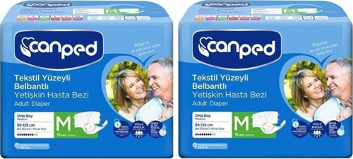 Tekstil Yüzeyli Belbantlı Yetişkin Hasta Bezi Orta Boy 36 Adet 85-125 CM
