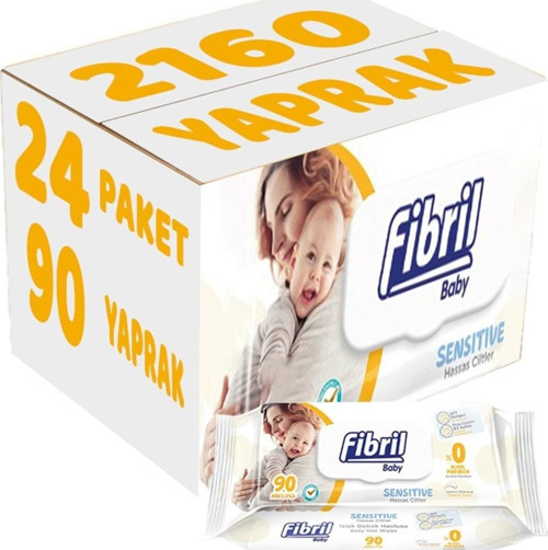 Islak Havlu Mendil 90 Yaprak Baby Sensitive Plastik Kapaklı (24 Lü Set) 2160 Yaprak