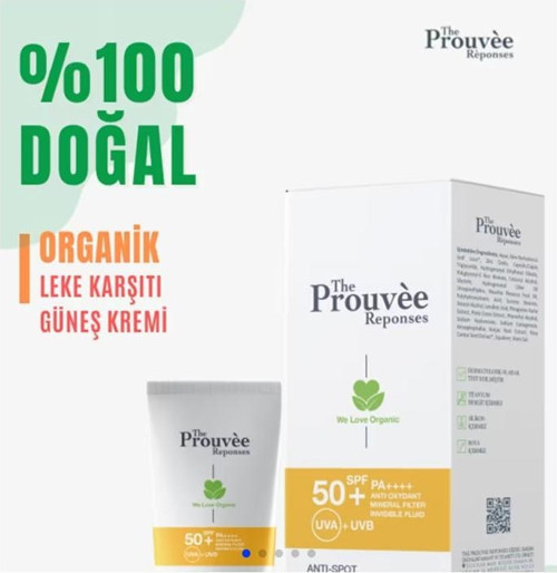 The Prouvée Réponses %100 Doğal Leke Karşıtı Yüz Güneş Kremi 40 ml