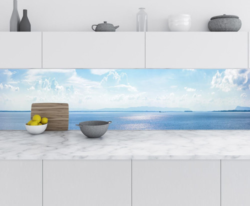 Mutfak Tezgah Arası Folyo Fayans Kaplama Folyosu Deniz Gökyüzü 60x100 CM