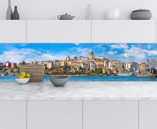 Mutfak Tezgah Arası Folyo Fayans Kaplama Folyosu istanbul Galata 60x300 CM