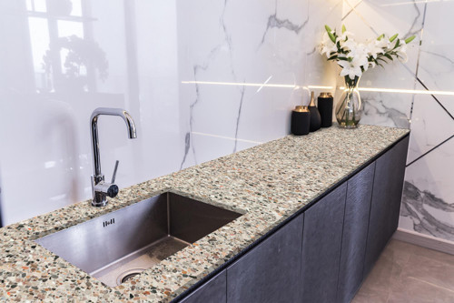 Tezgah Üstü Fayans Kaplama Folyosu Mutfak Tezgahı Kaplama Granite Marble Design 70 cm x 3 Metre