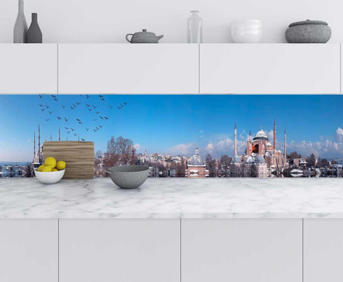 Mutfak Tezgah Arası Folyo Fayans Kaplama Folyosu istanbul Panorama 60x400 CM