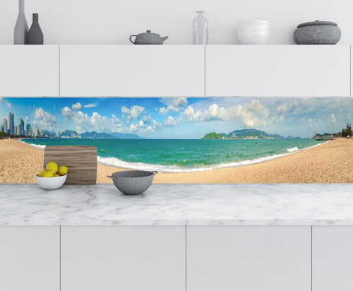Mutfak Tezgah Arası Folyo Fayans Kaplama Folyosu Nha Trang Plaj 60x400 CM