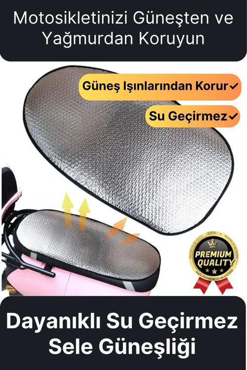 Özel Üretim Alüminyum Koltuk Kılıfı Dayanıklı Lastikli Su Geçirmez Motor Sele Güneşliği 60 cm x35 cm