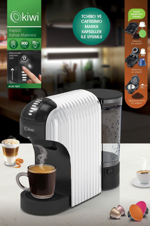 Kcm-7597 Multikapsül Kahve Makinesi Beyaz Nespresso / Tchibo / Toz Kahve ile Uyumlu