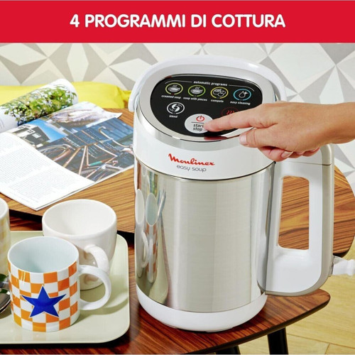 Isıtmalı Blender - 1000W Güç, 1,2 L Kapasite, 5 Otomatik Program, Çift Duvar, Gümüş Renk