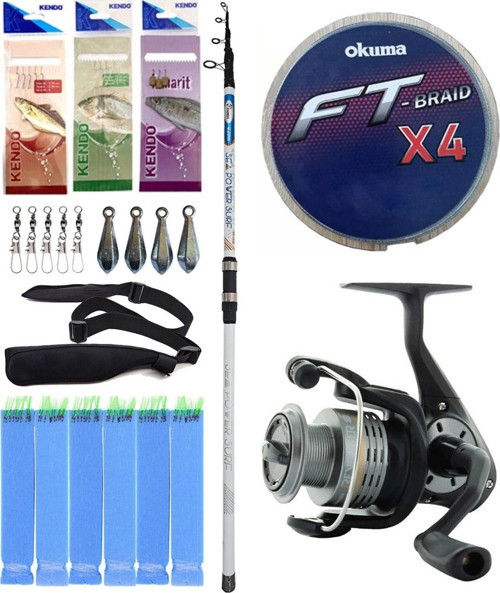 Surf Olta Seti Kendo Sea Power Surf 4.20m 100-250gr Olta Kamışı&Okuma Revenger RV-55 FD Olta Makinesi