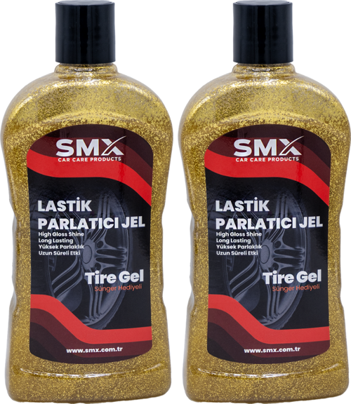 Simli Jel Lastik Parlatıcı 500 Ml 2 Adet + Sünger Hediye