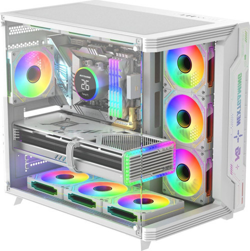 Sirius White Argb Panel 7X Fan Kumanda Ve Kontrolcü Atx Boş Bilgisayar Kasası Beyaz