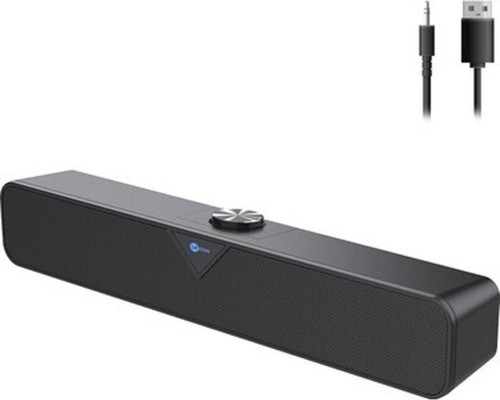 DS102 Kablolu Usb/aux 6W Tak Çalıştır Kolay Kurulum Yüksek Çözünürlüklü Stereo Surround Ses Tv/pc/telefon/tablet Geniş Uyum Kompakt Soundbar Taşınabilir Hoparlör Siyah