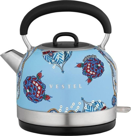 X Aslı Filinta Retro Düş Mavisi Çini Su Isıtıcı