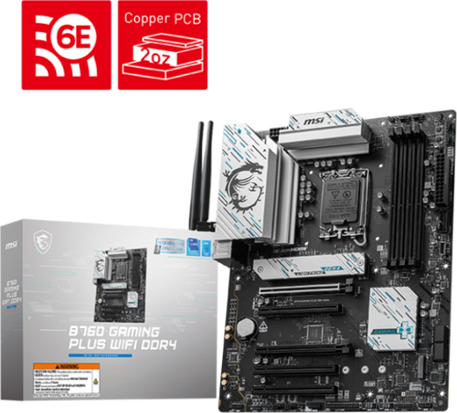 B760 GAMING PLUS WIFI DDR4 Intel LGA1700 DDR4 5333+(OC)MHz ATX Anakart