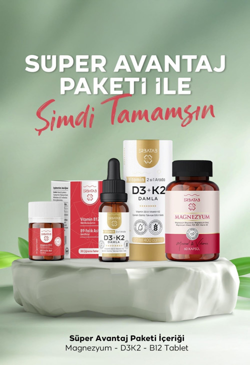 Süper Avantaj Paketi ( D3k2, B12-b9, Magnezyum )