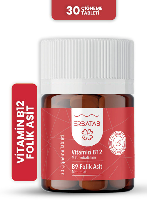 Vitamin B12- Folik Asit B9 Tablet Metilkobalamin-Metilfolat