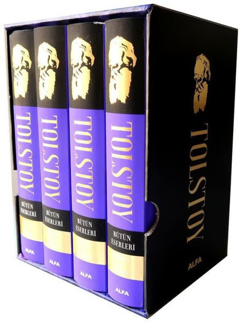 Tolstoy Bütün Eserleri Savaş ve Barış Seti-4 Kitap Takım-Özel Kutulu