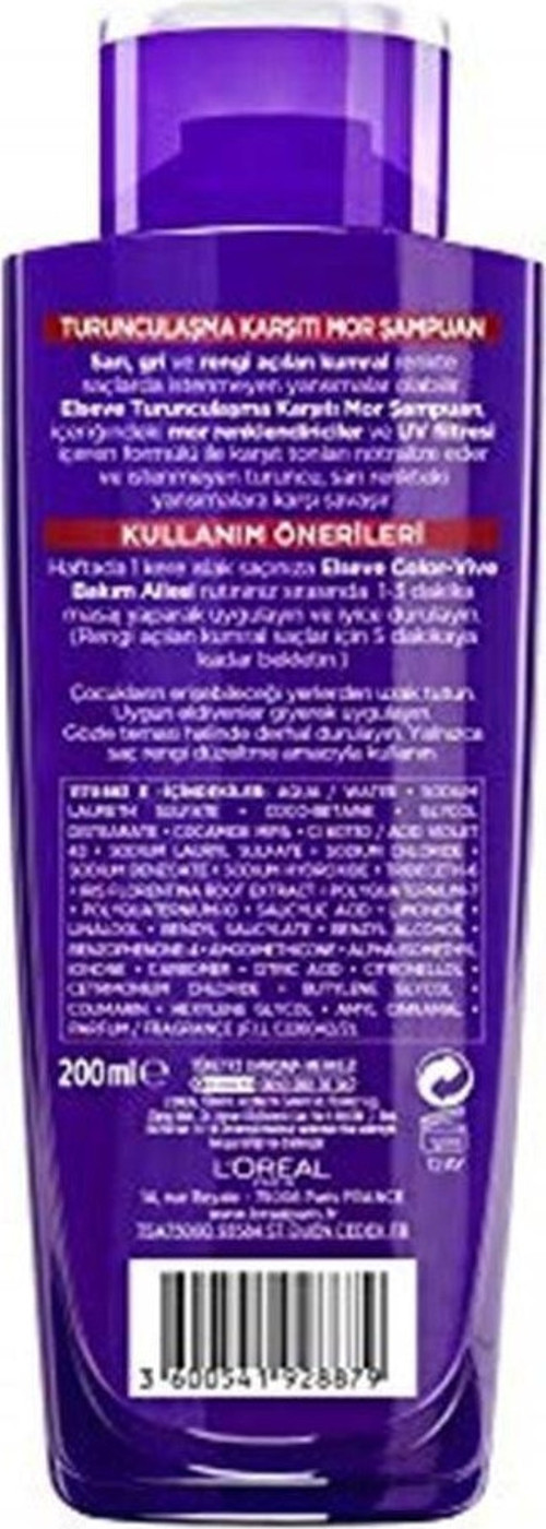 Elseve Marka: L'Oréal Paris Turunculaşma Karşıtı Mor Şampuan, 200 Ml 3