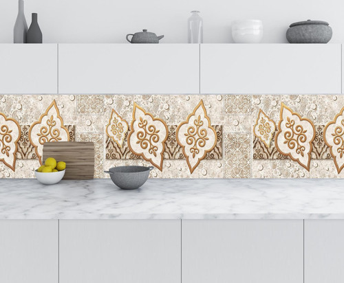 Mutfak Tezgah Arası Folyo Fayans Kaplama Folyosu Kahverengi Design 60x500 CM