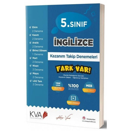 5. Sınıf İngilizce Kazanım Takip Denemeleri